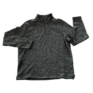 Cinch Black Gray‎ Heathered Quarter Zip Pullover Sweater Sty MWK1057002 Size XXL